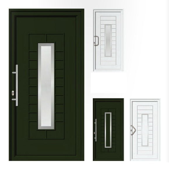 Porta d’ingresso in PVC | verde / bianco