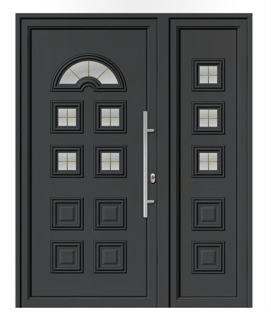 Porta d’ingresso in PVC | grigio, linea classica