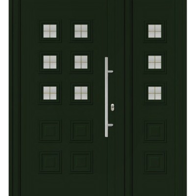 Porta d’ingresso in PVC | verde, linea classica